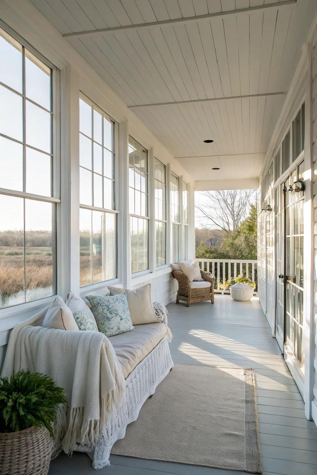 Natural light enhances the coastal vibe of your porch.