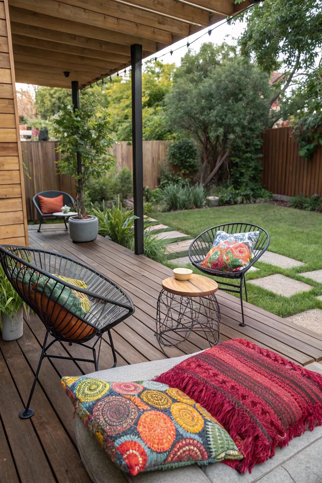 Contrasting textures add depth and sophistication.