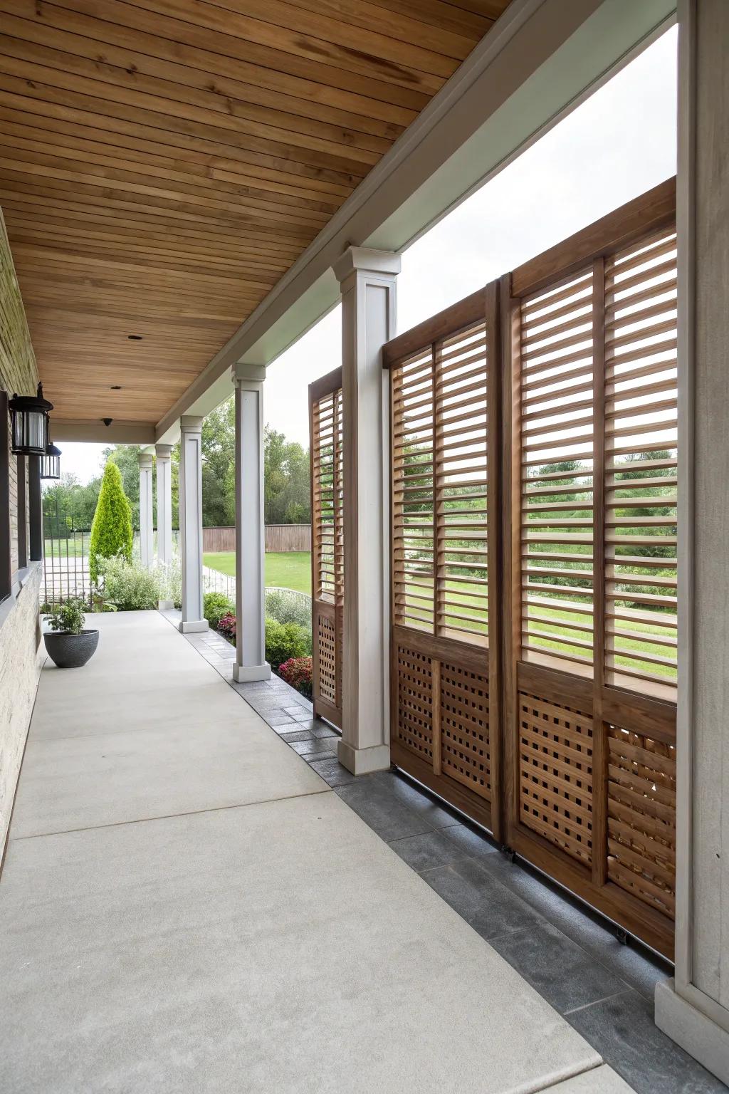 Chic privacy screens for a tranquil retreat.