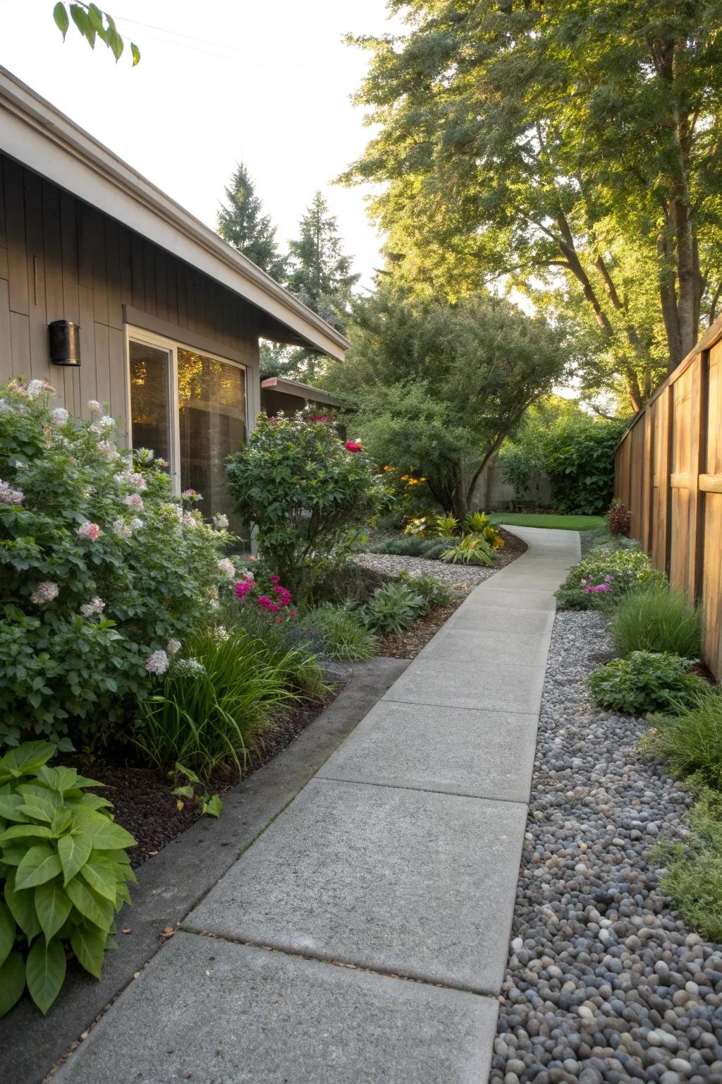 A mix of materials that adds texture and interest.