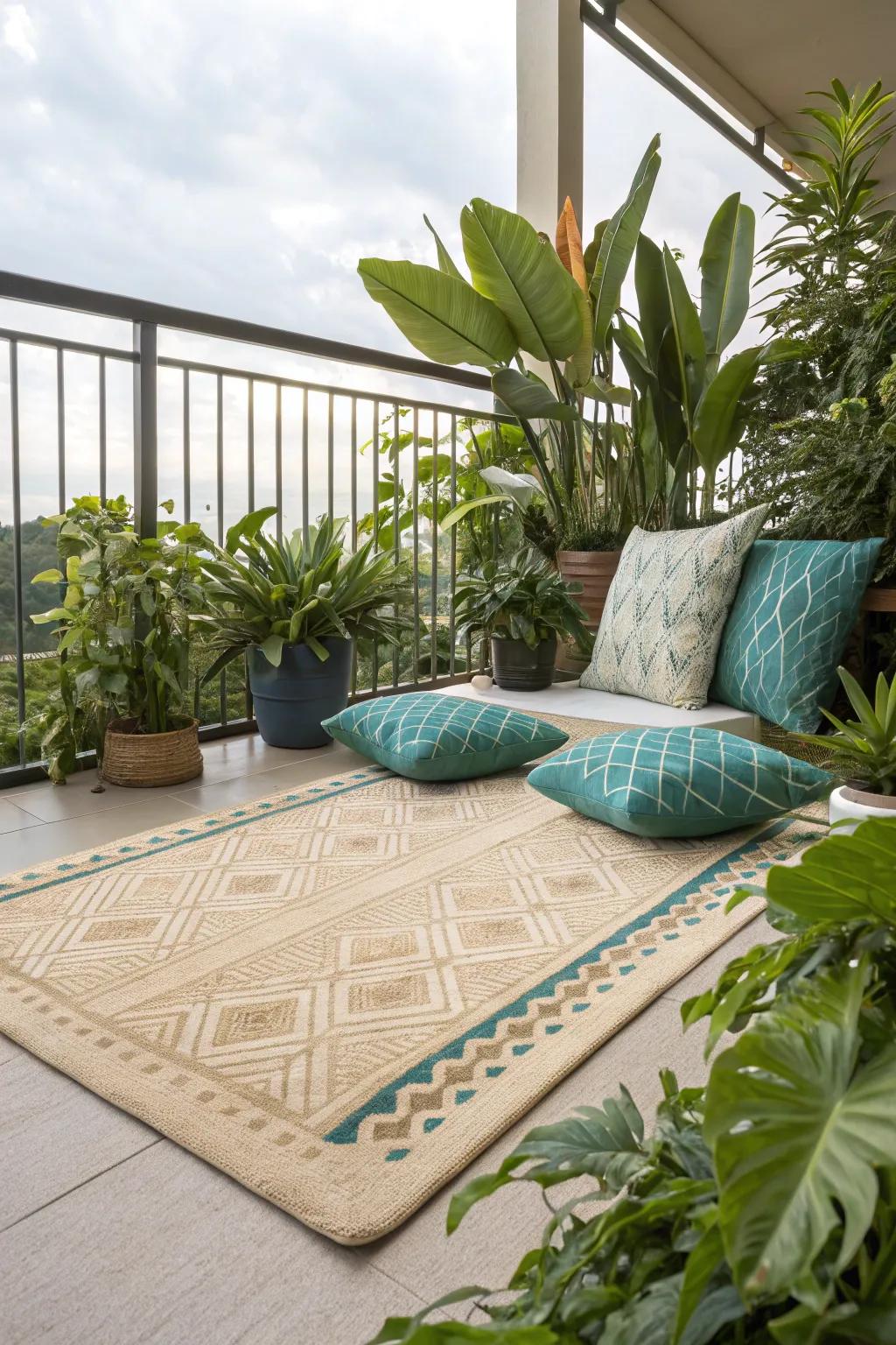 Textiles add comfort to the outdoor space