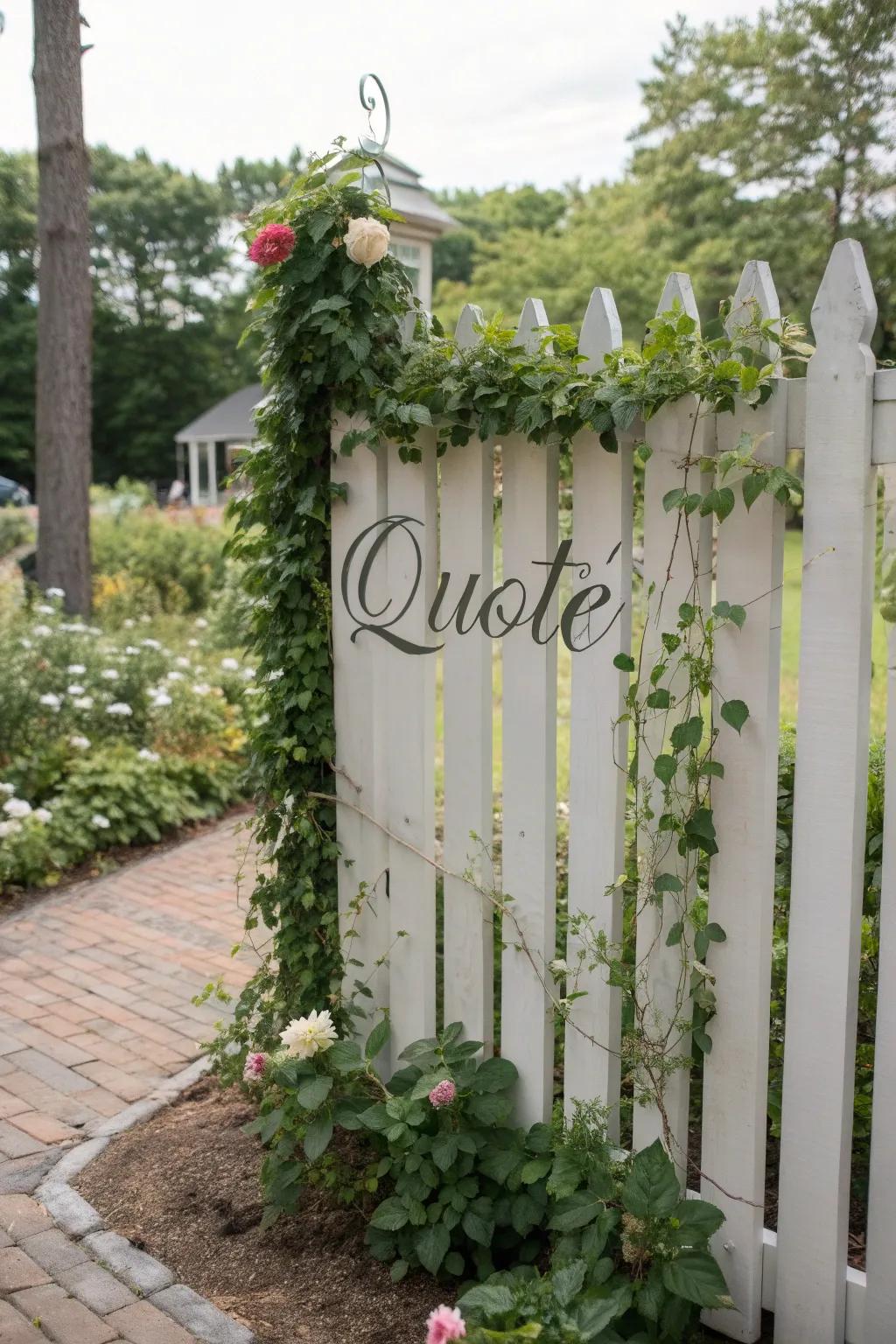 Express yourself with personal quotes on your fence.