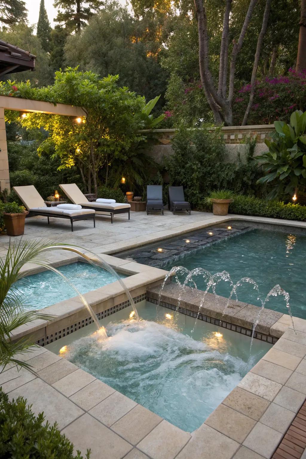 Elevate your relaxation with an integrated spa.