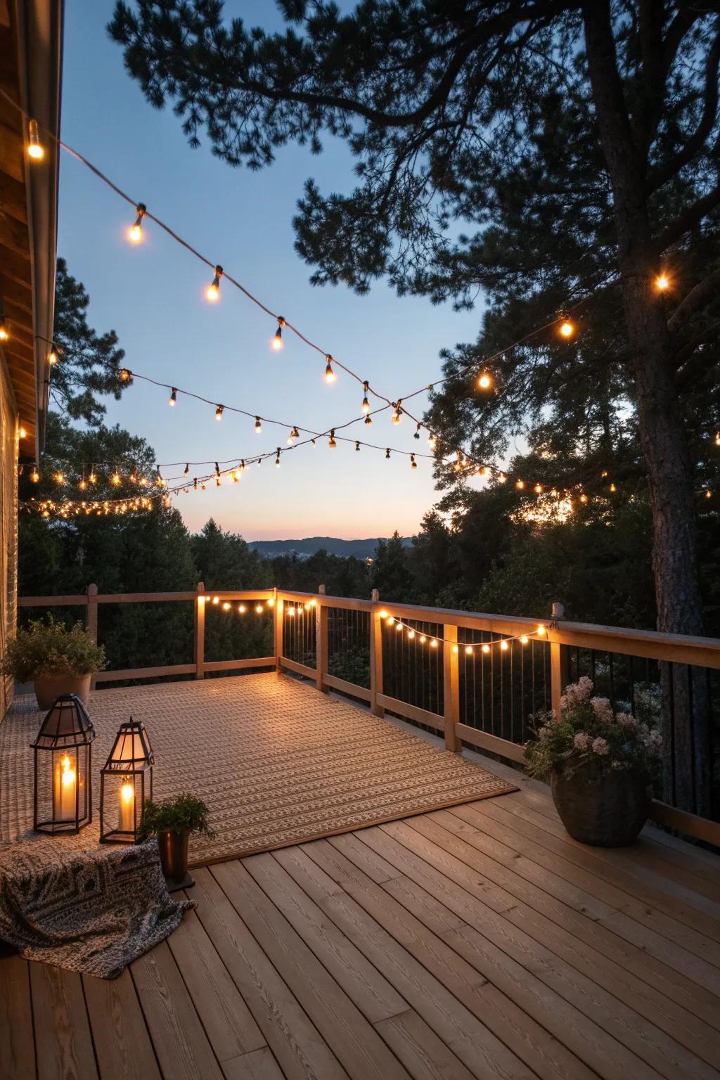 Strategic lighting can transform your deck for evening enjoyment.