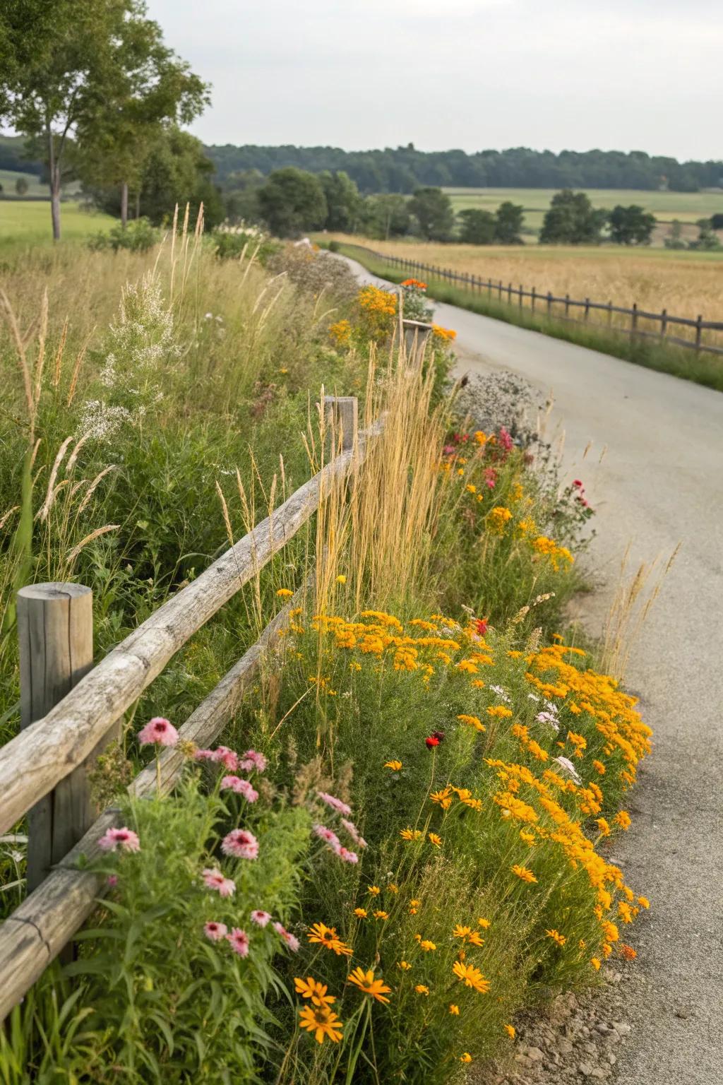 Split rail fences add rustic charm to any corner lot.