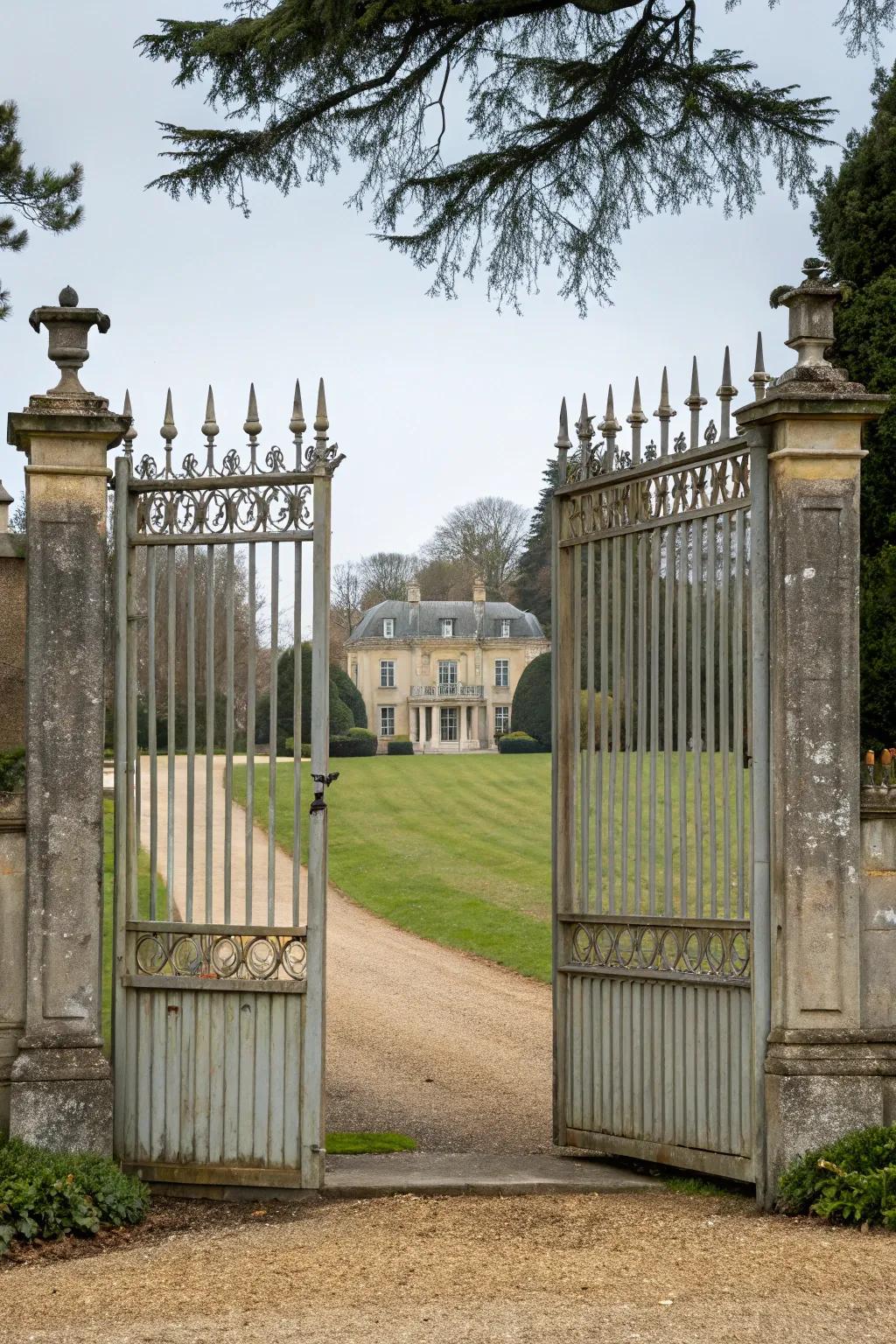 Dramatic double gates that make a statement.