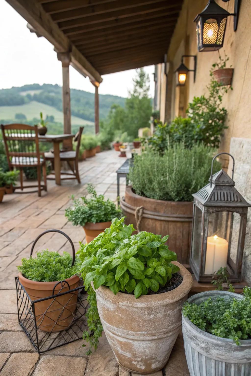 Herb garden adding both beauty and functionality.