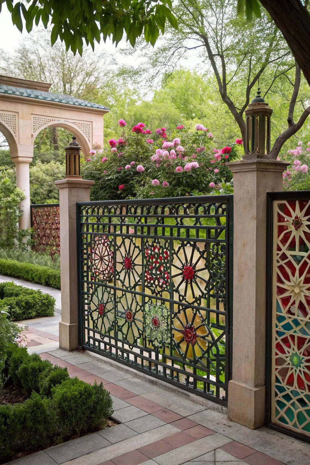 Artistic fence designs can be stunning focal points.