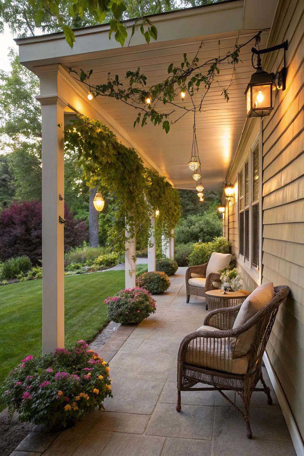 A covered terrace that brings the comfort of indoors outside.