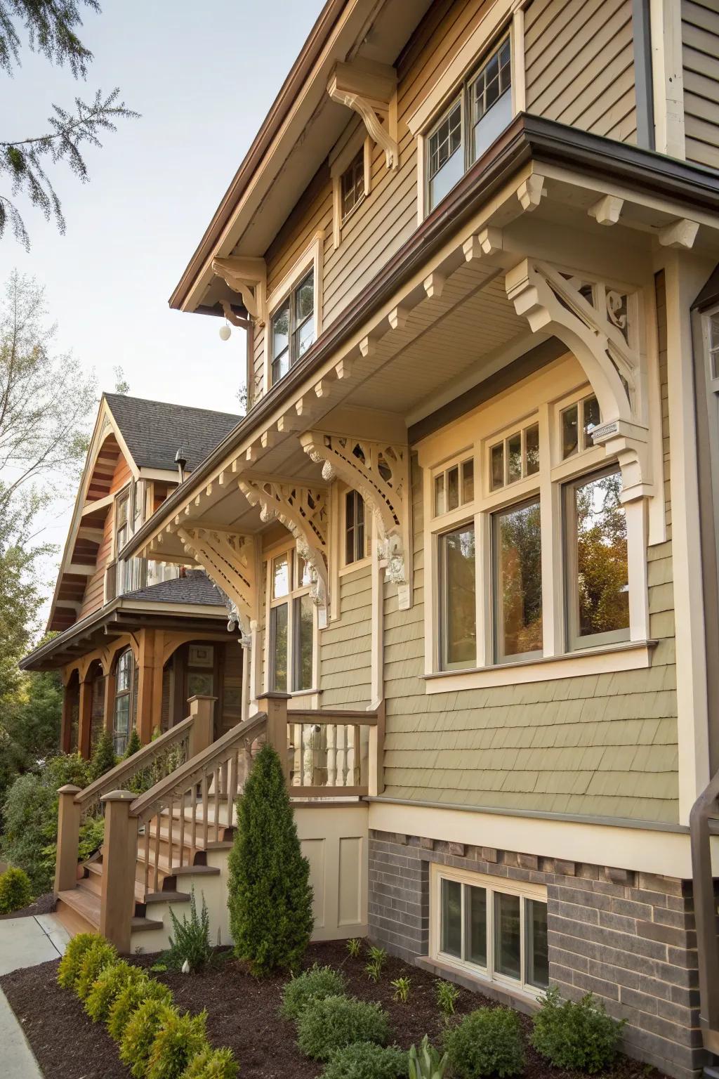 Dynamic detail: Stepped brackets enhance visual appeal.
