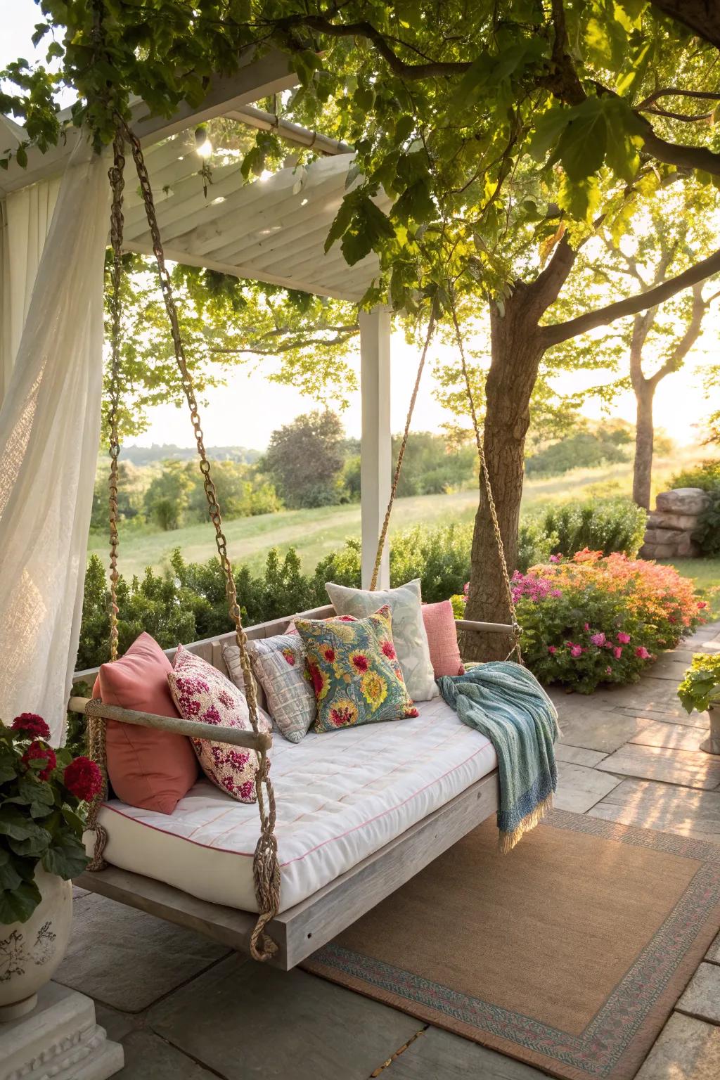 Convertible daybed swings offer ultimate outdoor relaxation.