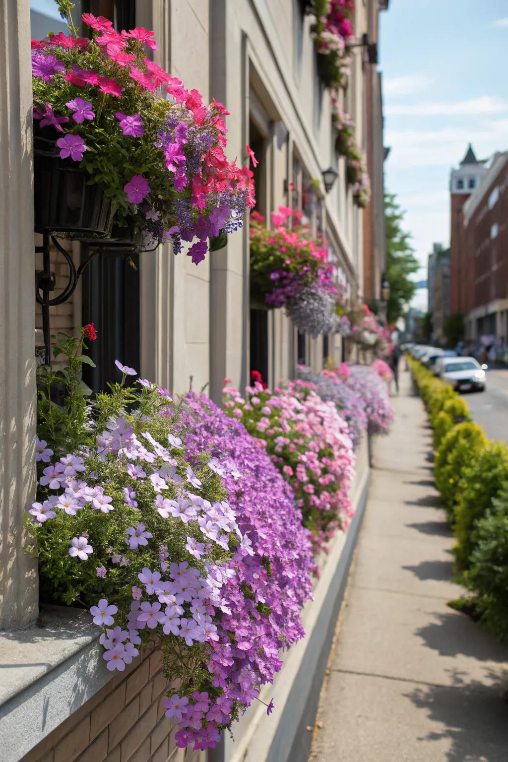 Creeping phlox bringing window boxes to life.