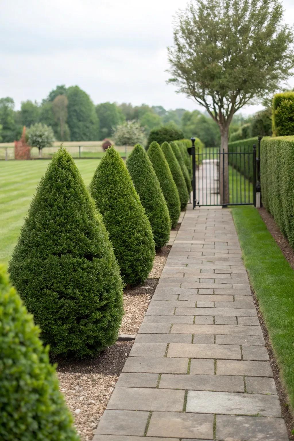 Structured shrubs providing a tidy and organized appearance