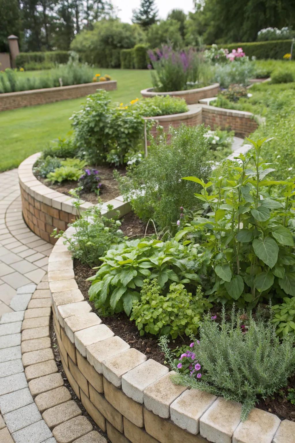 Herb spirals add a whimsical touch to your garden.