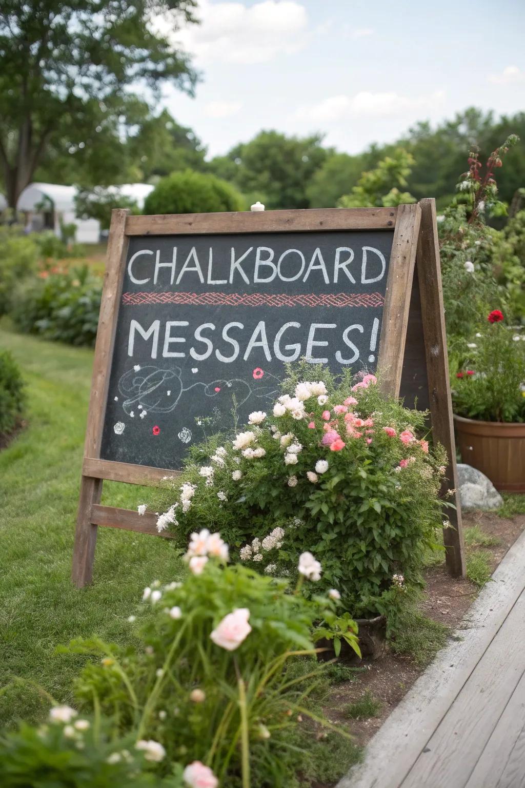 Embrace versatility with customizable chalkboard garden signs.
