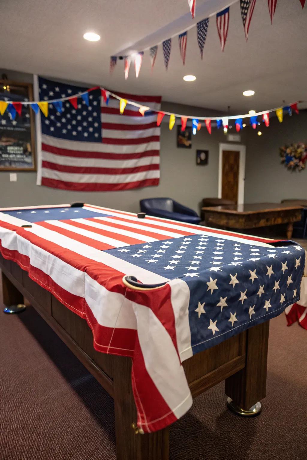 Patriotic covers add a festive touch to your games.