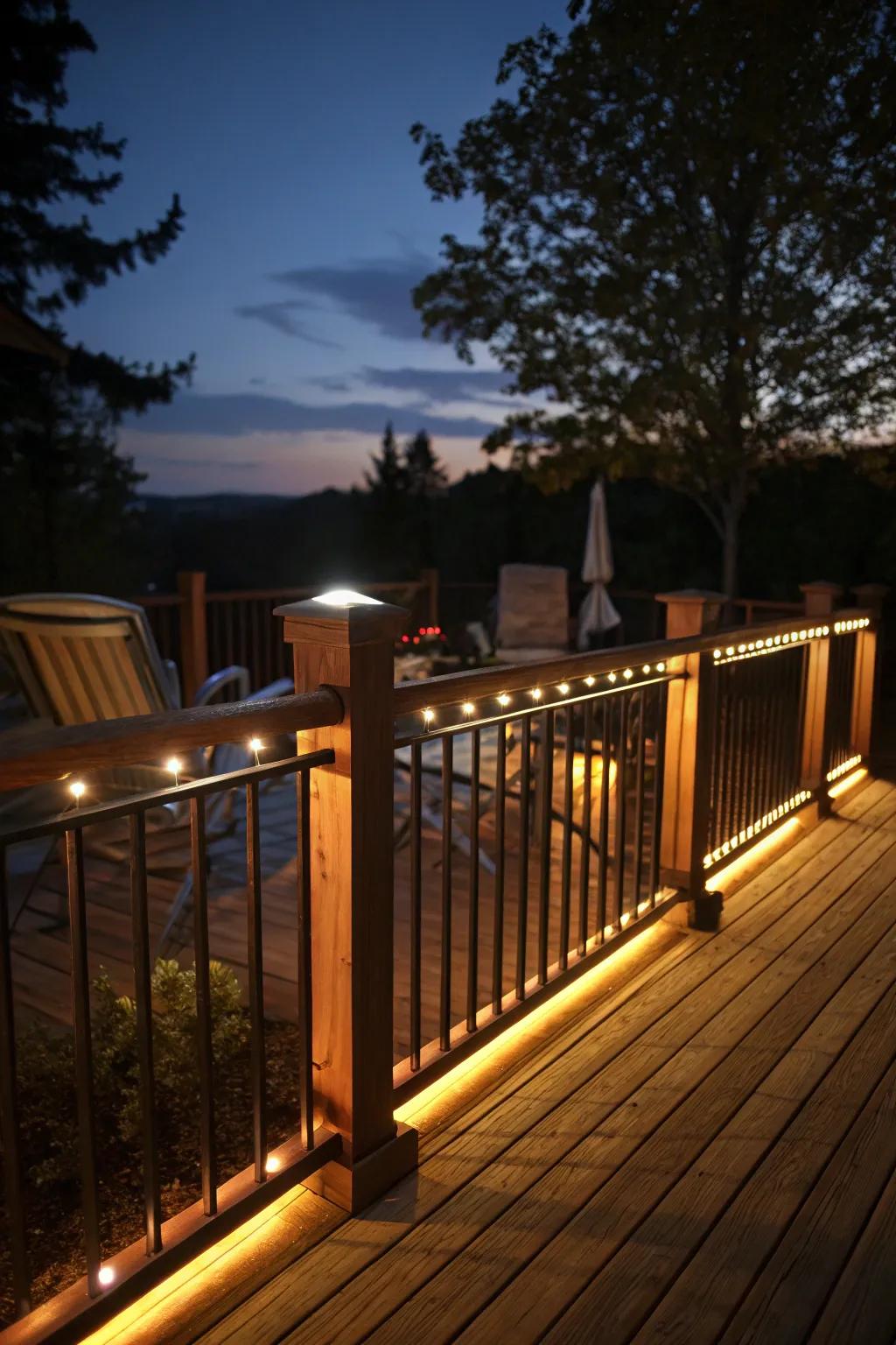 LED-lit top board for enchanting nighttime ambiance.