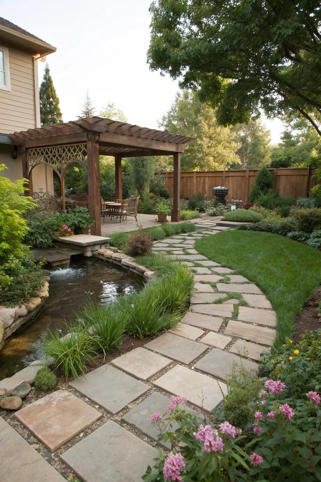 Hardscaping directs water and enhances beauty.