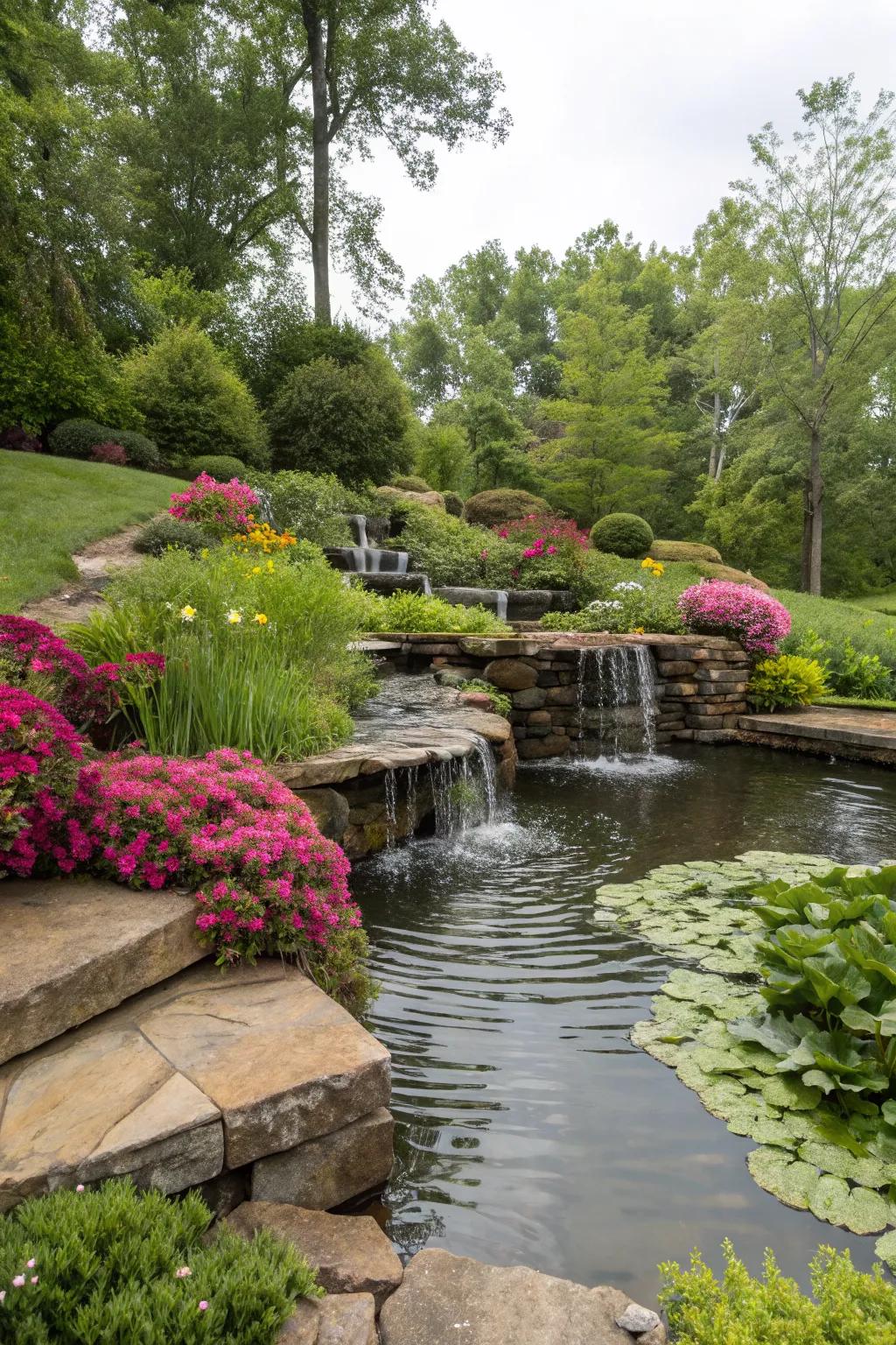 Tiered ponds add dimension and elegance to your garden.