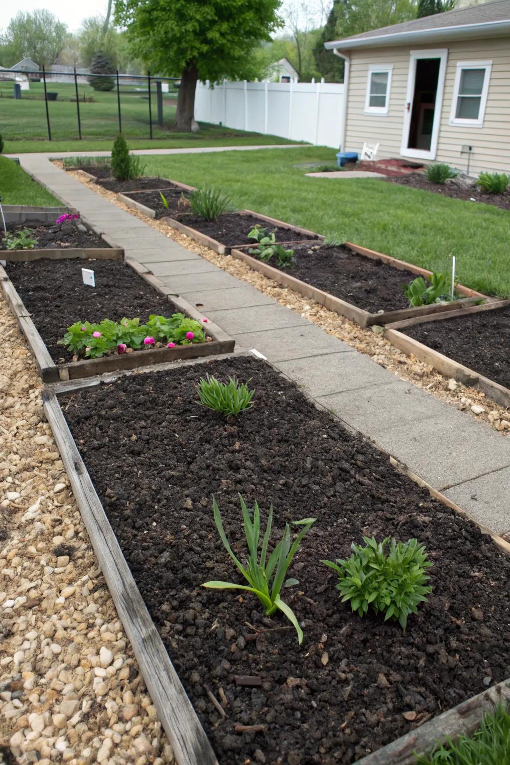 Mulch gives your garden beds a neat and polished appearance.
