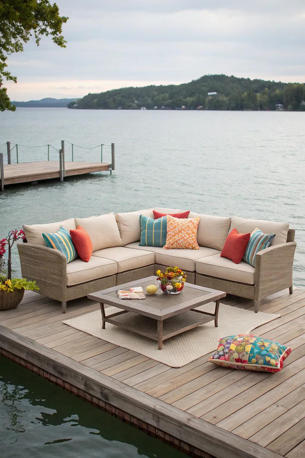 Lounge in luxury on a sectional sofa.