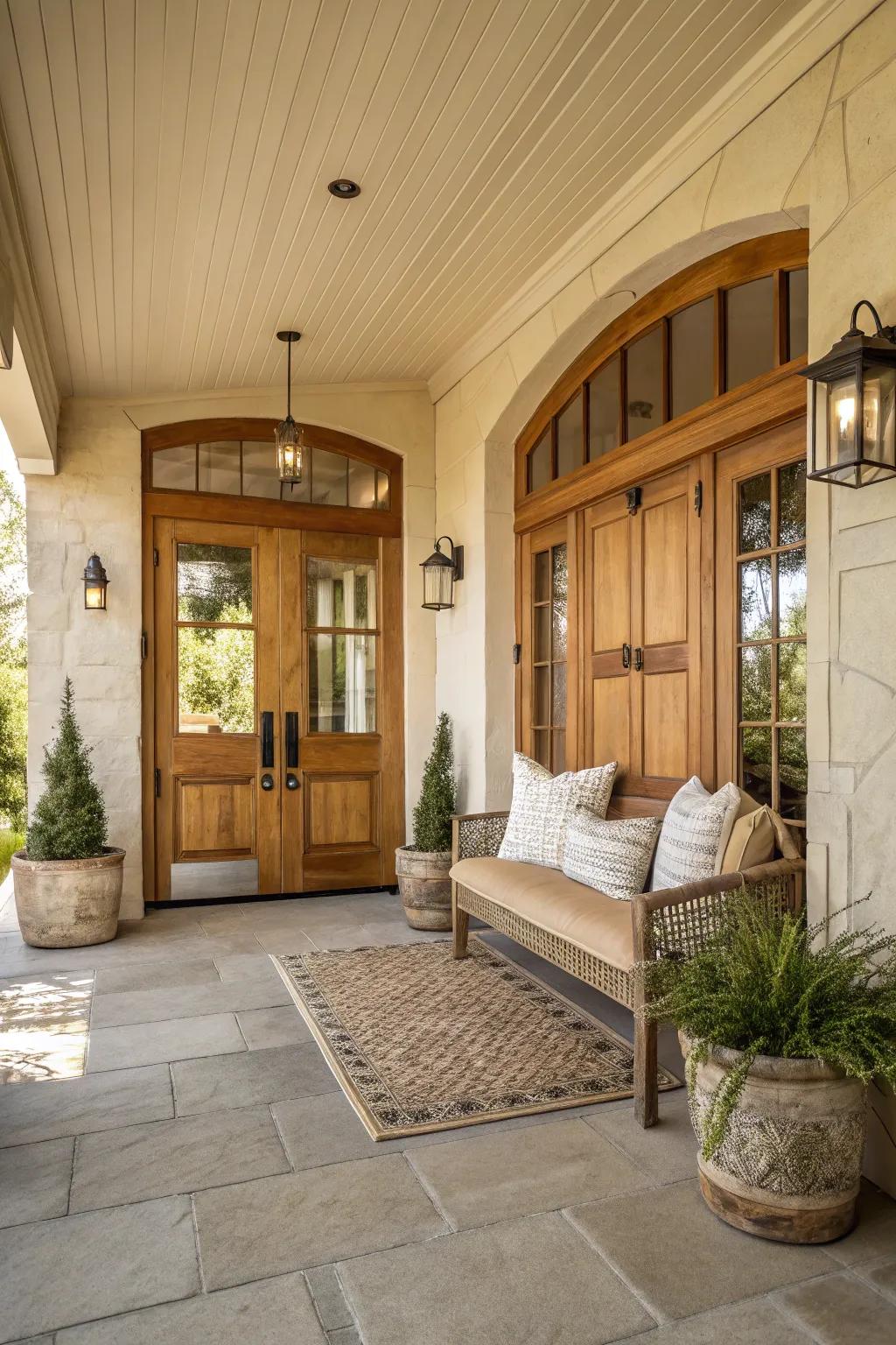 Neutral colors create a timeless look.