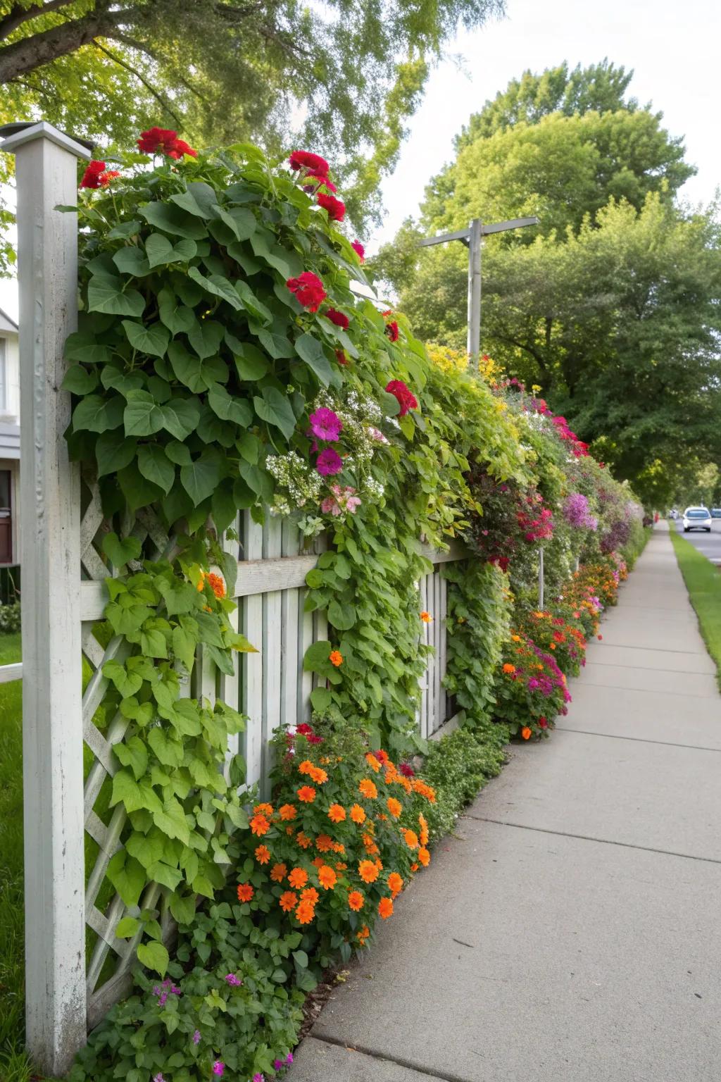 Turn your fence into a vertical garden for added greenery.