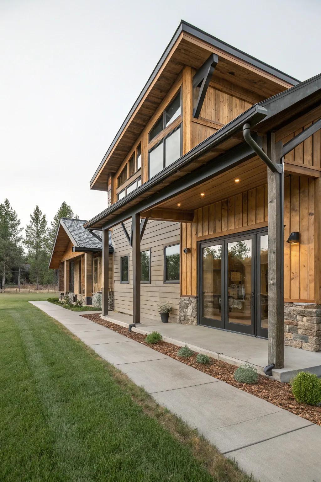 Rustic and modern styles blend for a unique aesthetic.