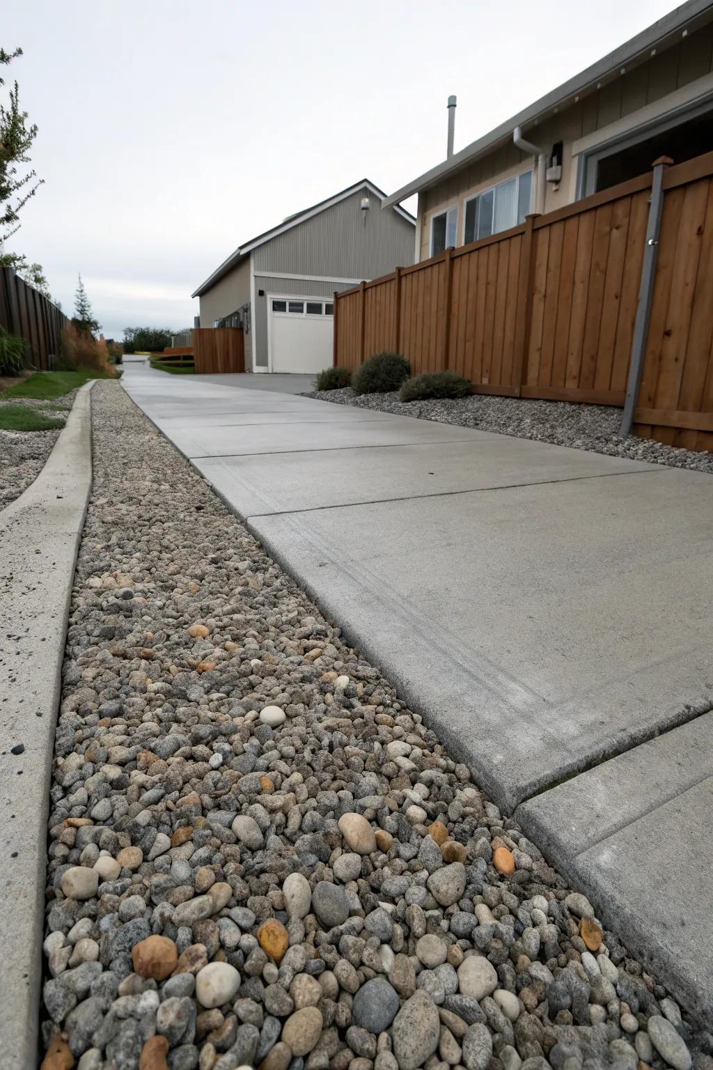 Mixed-material driveways create visual interest and unique designs.
