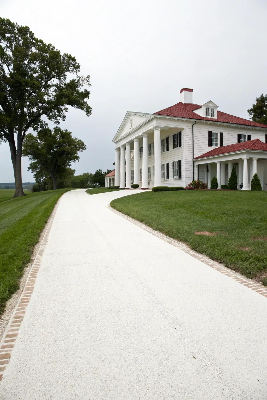 White driveways add a bright, clean touch.