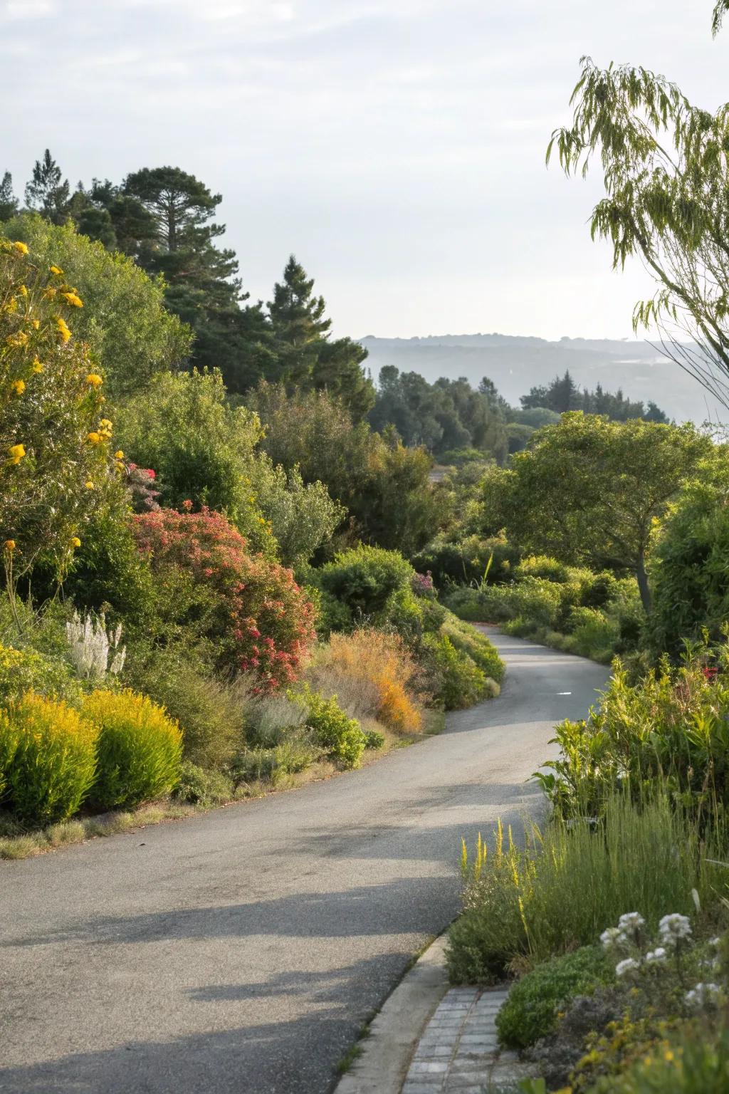 Natural greenery creates a harmonious blend with the landscape.