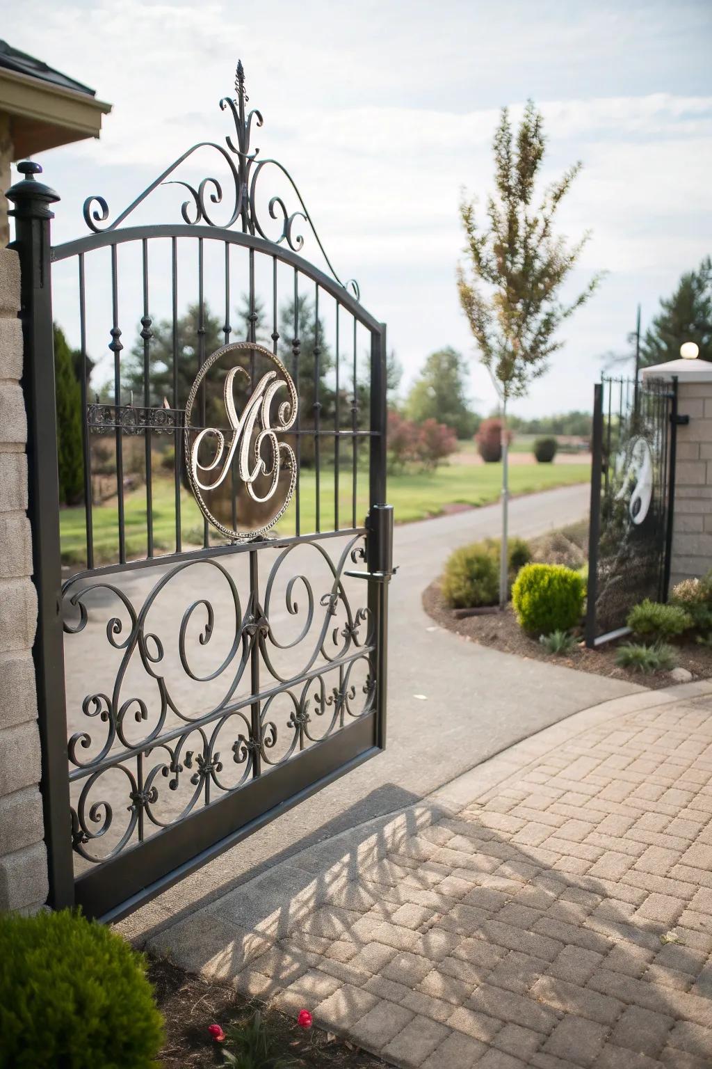 Custom monograms add a personal and unique touch to your gate.