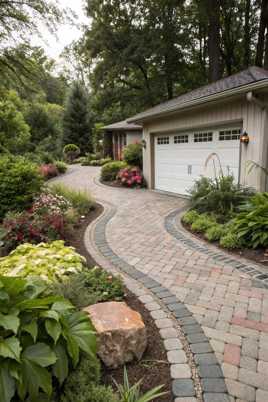 Enhance your driveway with decorative stone or brick pathways.