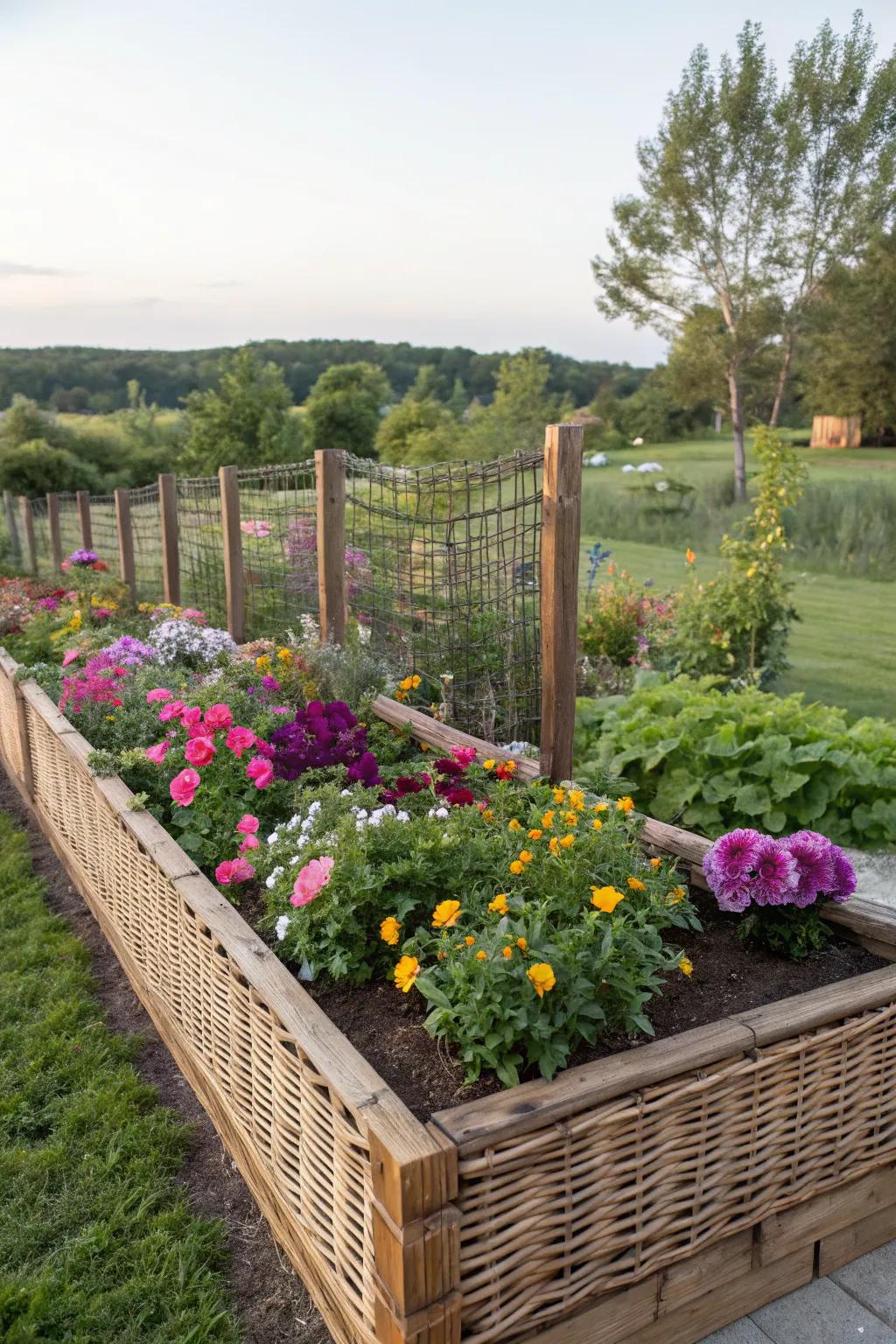 Charming wicker fencing for your garden.