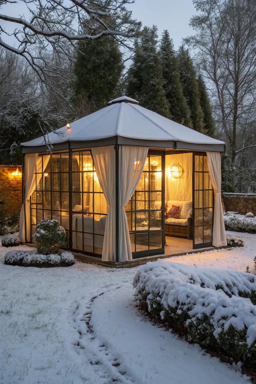 Enjoy your outdoor space all year with an all-season gazebo.