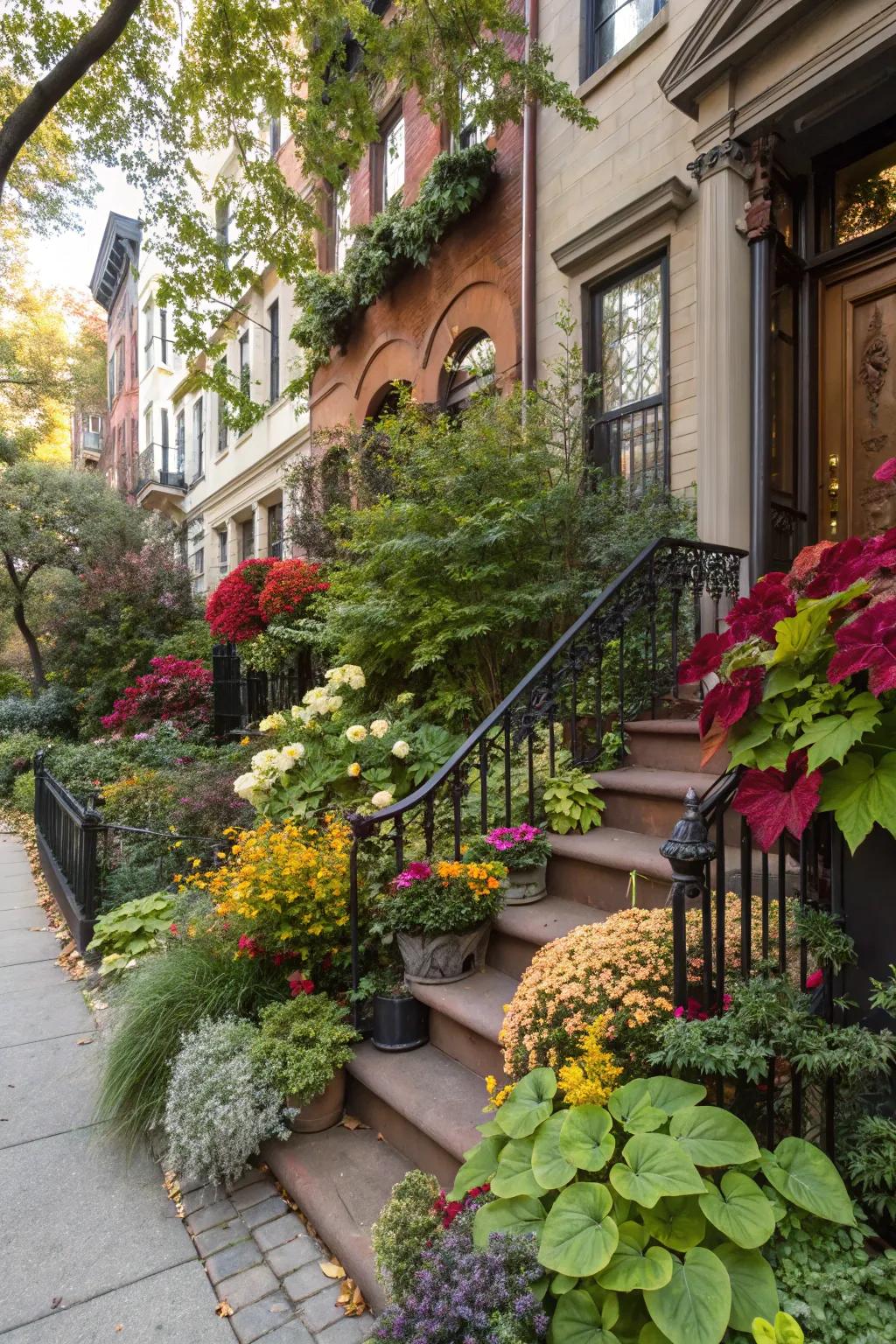 Seasonal plants ensure year-round garden beauty.