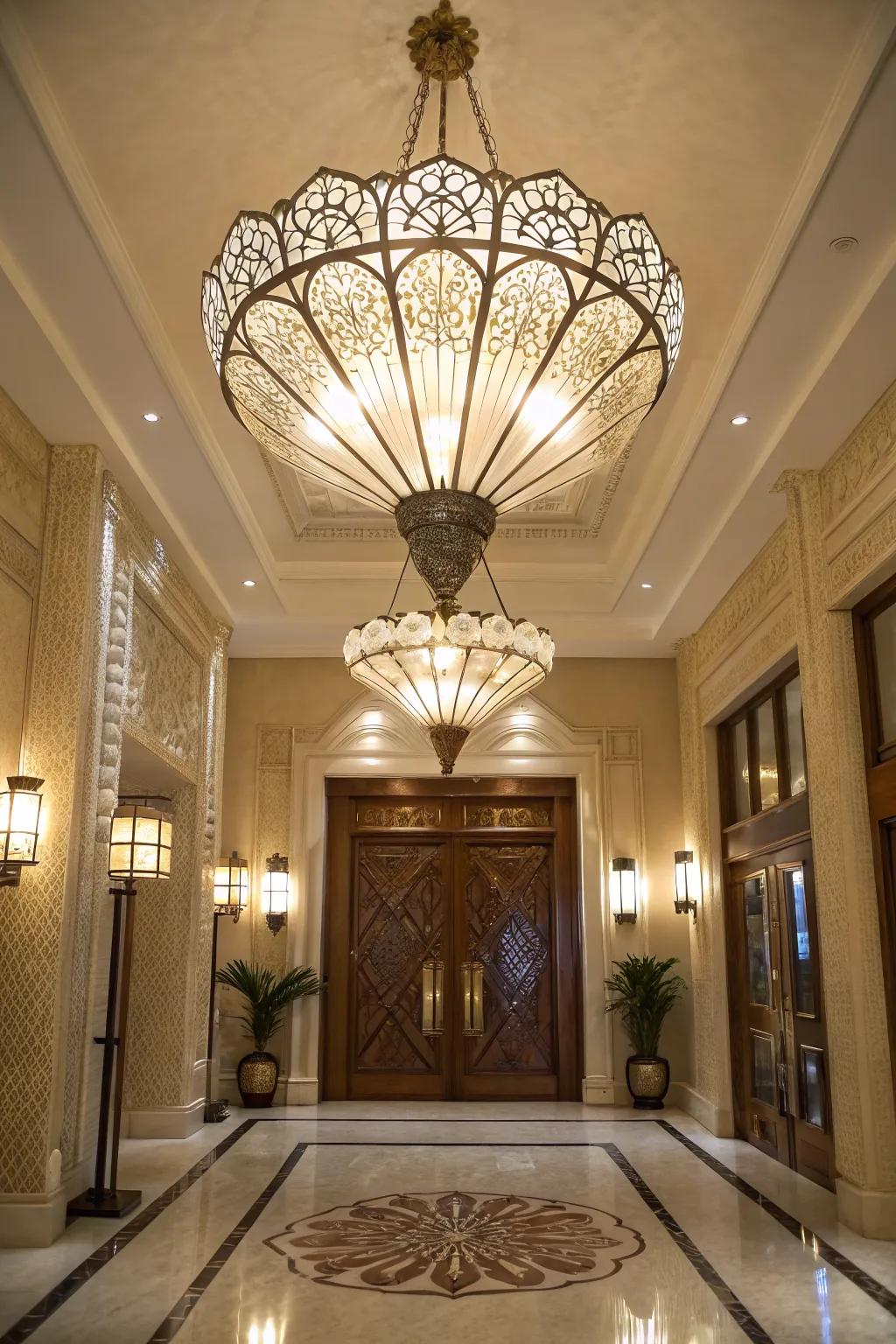 Make a bold statement with an artistic light fixture.
