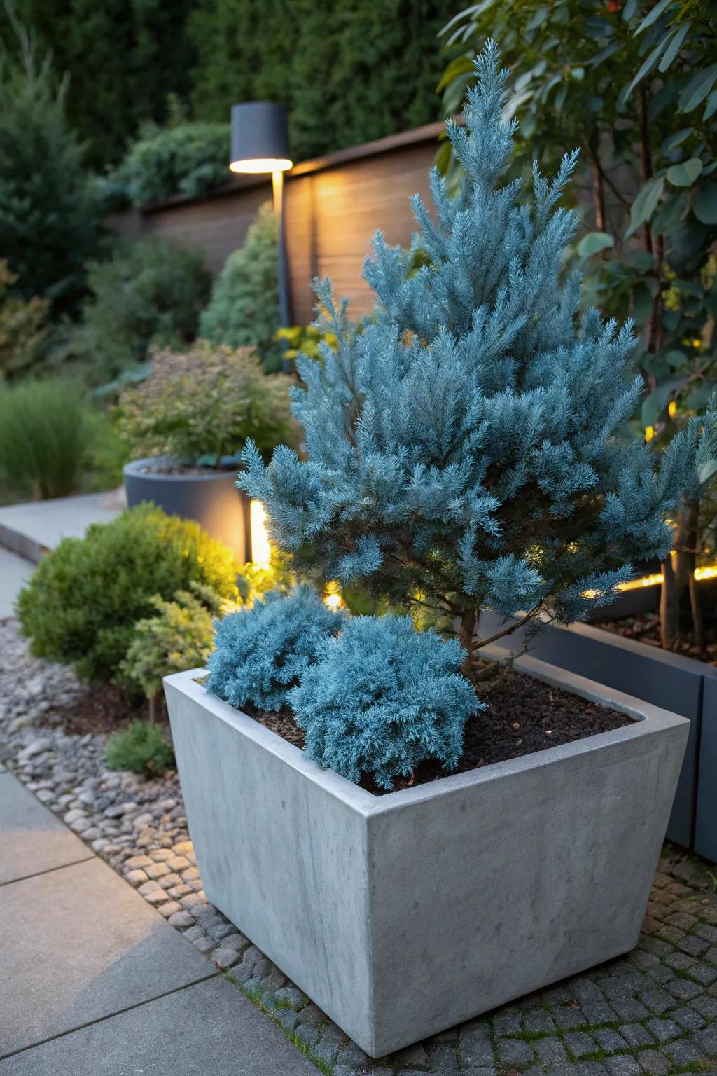 Blue Star Juniper: cool hues for a shaded retreat.