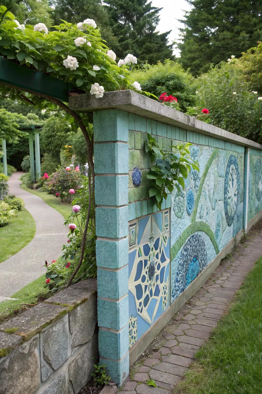 A mosaic-inspired painting brings intricate beauty to your wall.