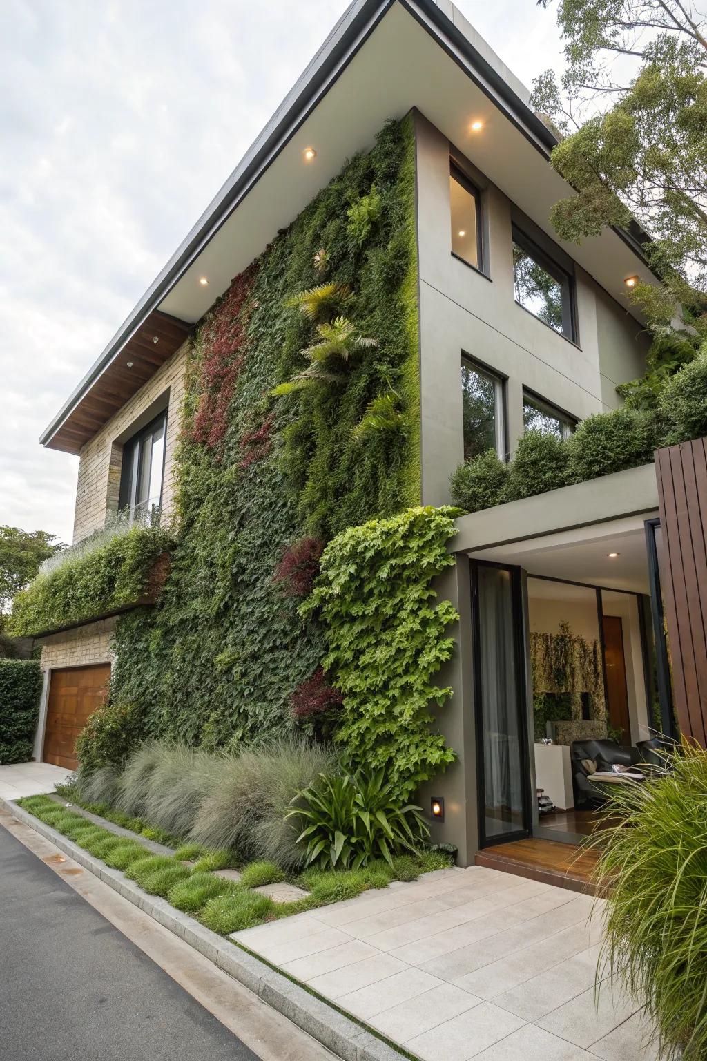 Greenery adds vibrancy and life to cladding designs.