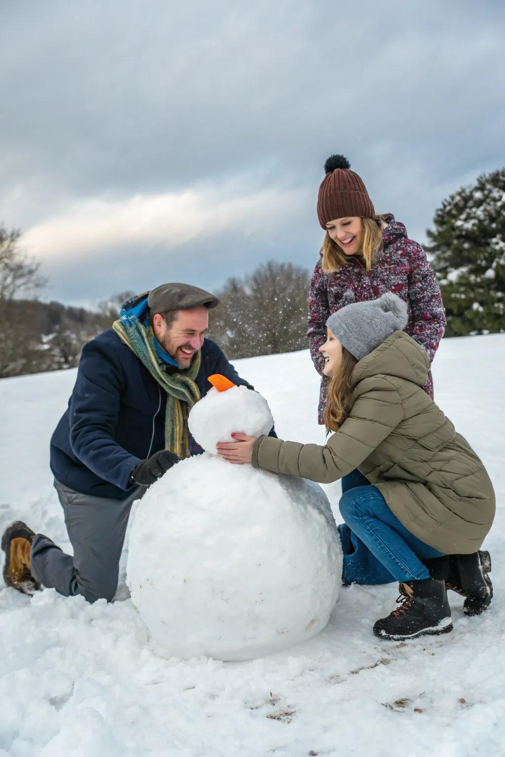 Winter family fun, building memories in the snow.