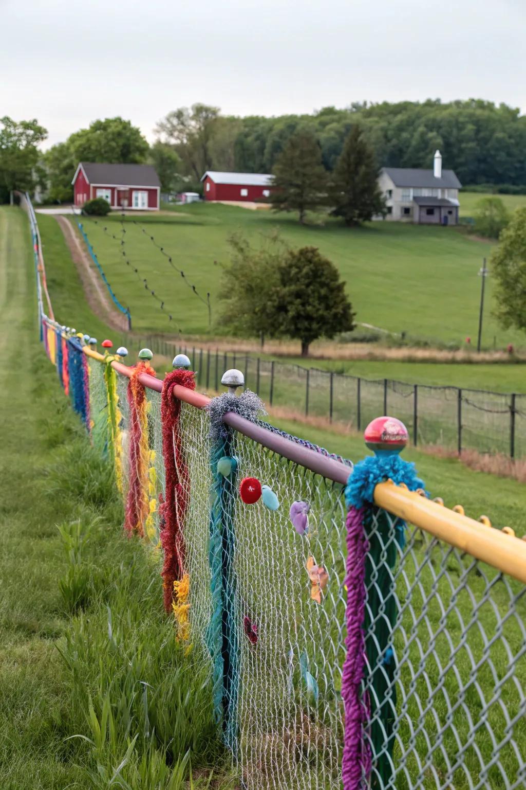Chain link fences can be chic with a touch of color and decor.