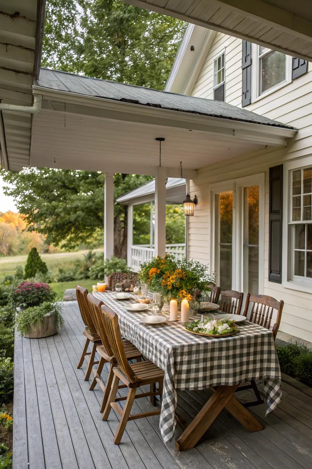 Create memorable meals with a porch dining area.