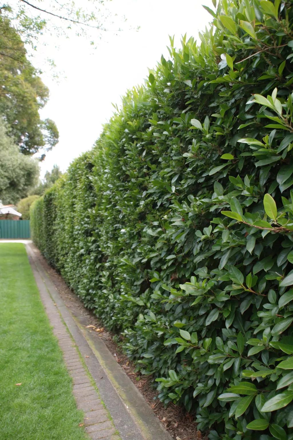 English Laurel hedges offer dense privacy.