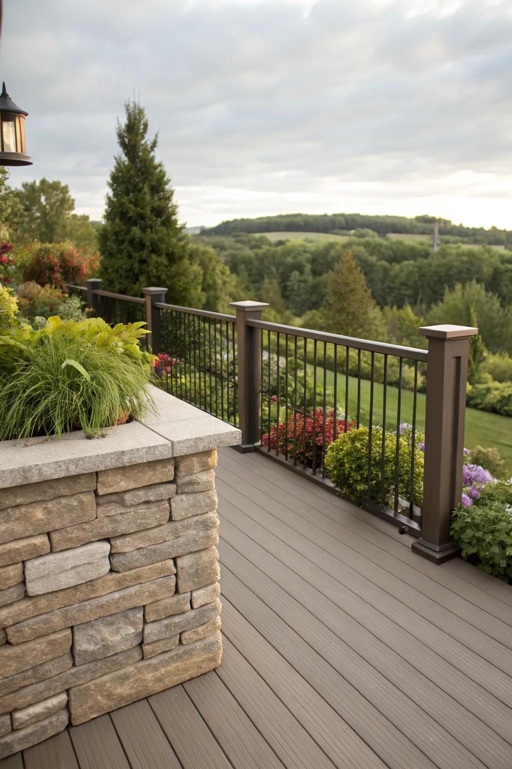 Vertical patterns add a sense of height and drama to your deck.