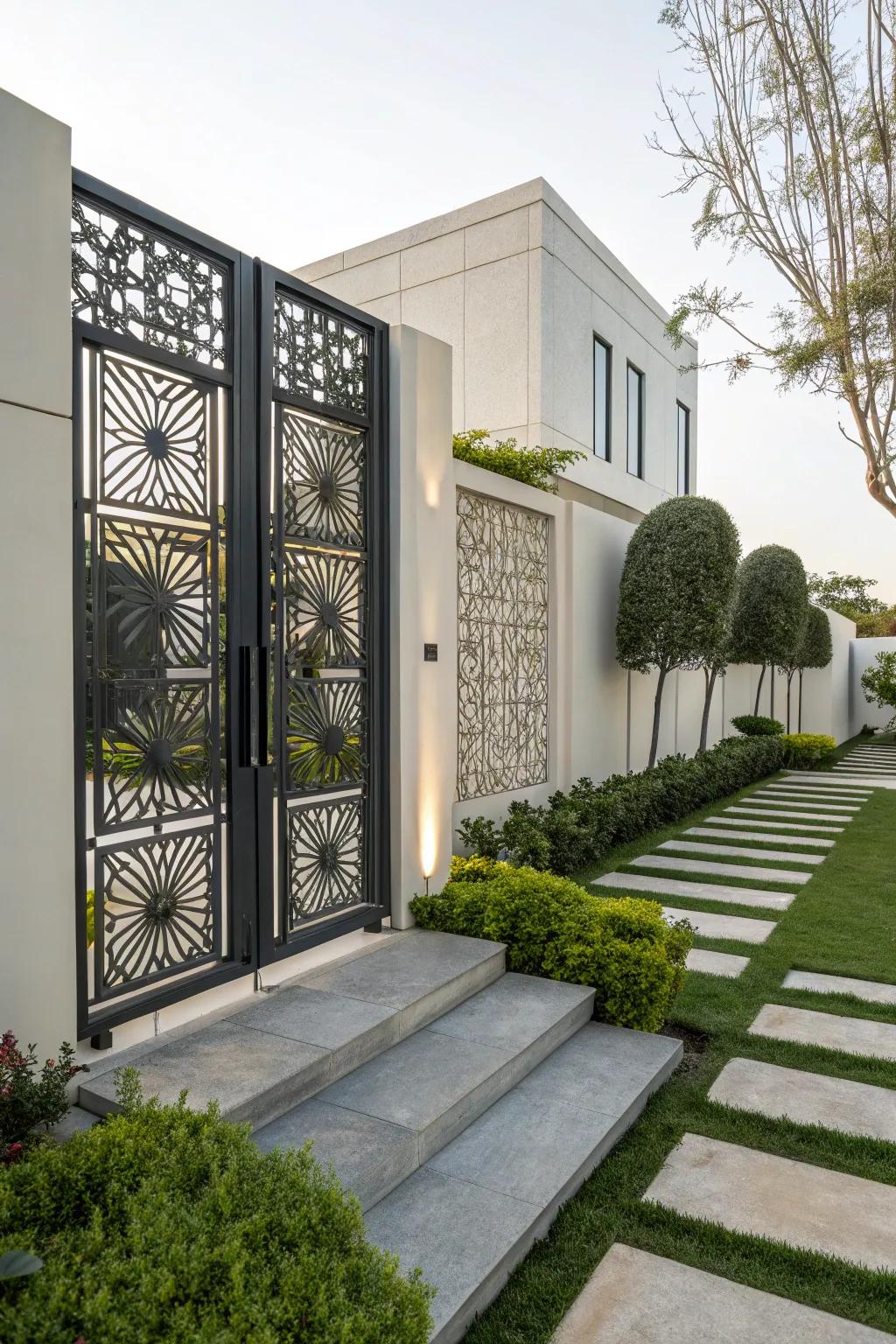 Geometric patterns offer a bold, modern twist to any entryway.