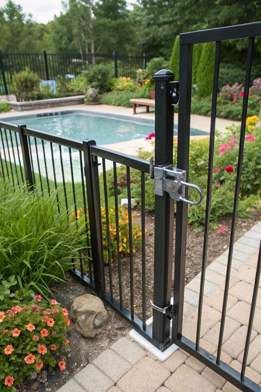 Lockable pool gate latches provide safety without sacrificing style.