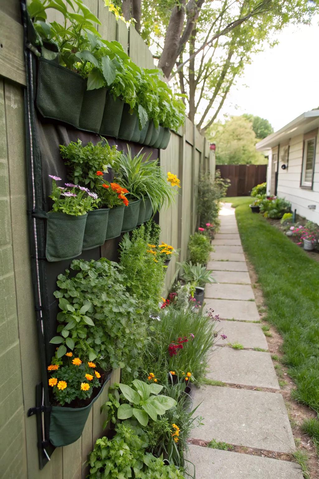 Vertical garden fences are perfect for space-saving greenery.