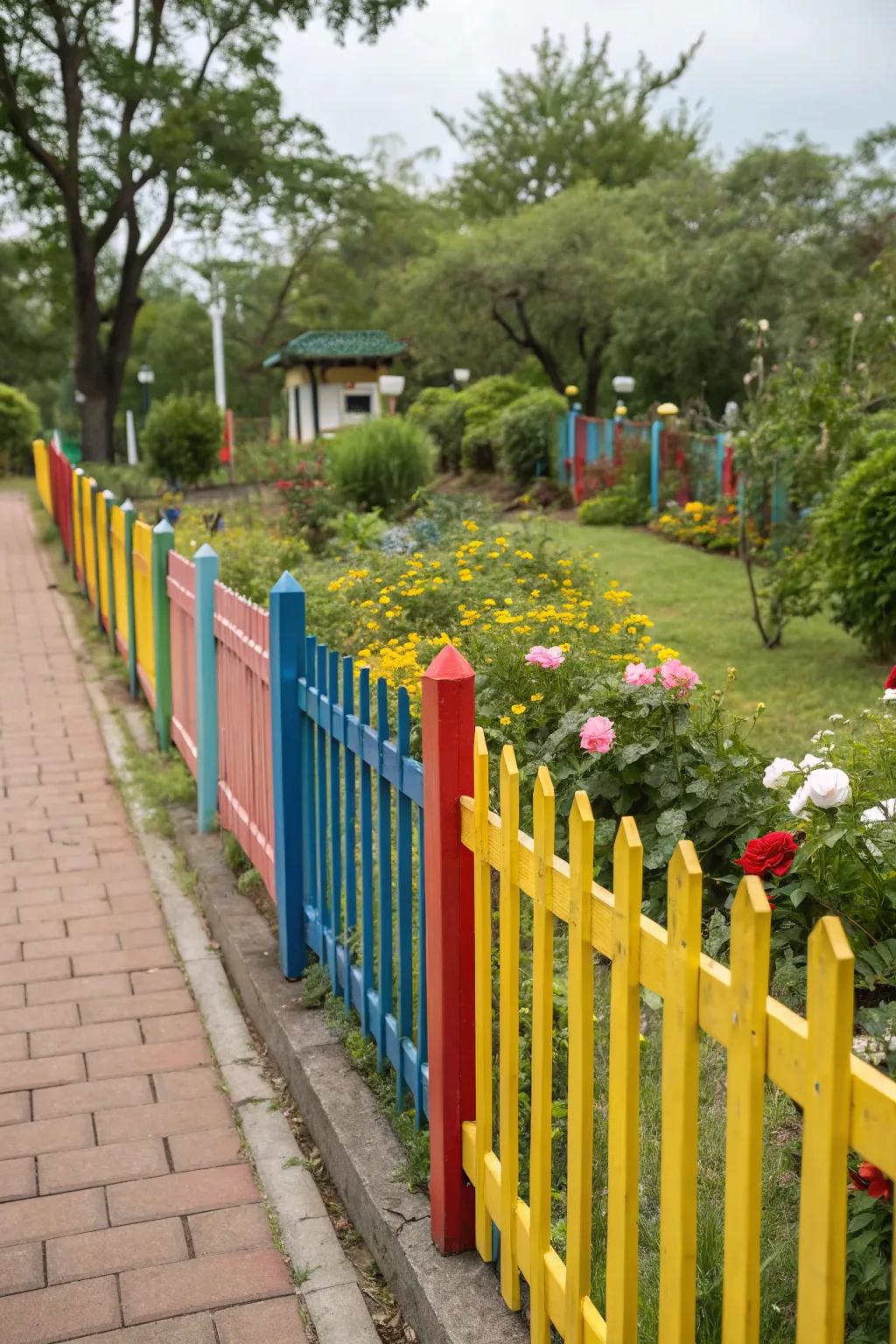 Colorful railings add a bold and cheerful touch to any space.