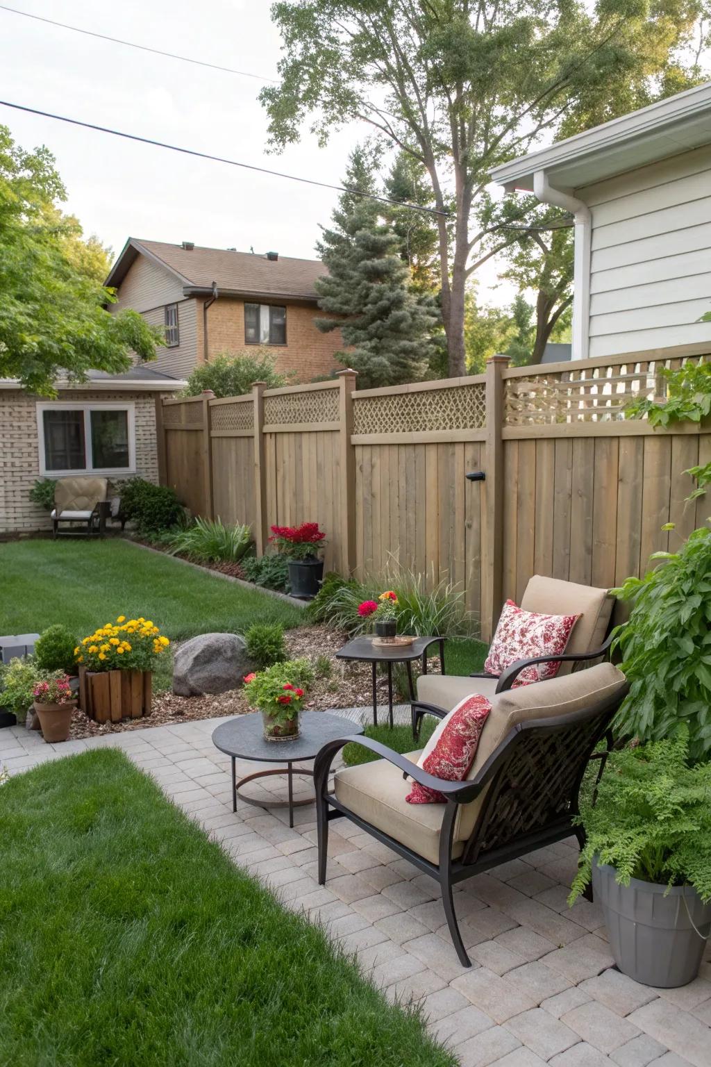 Fences can define and enhance outdoor living areas.
